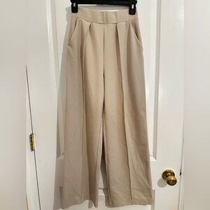 H&M Cream Wide Leg Pants High Waisted